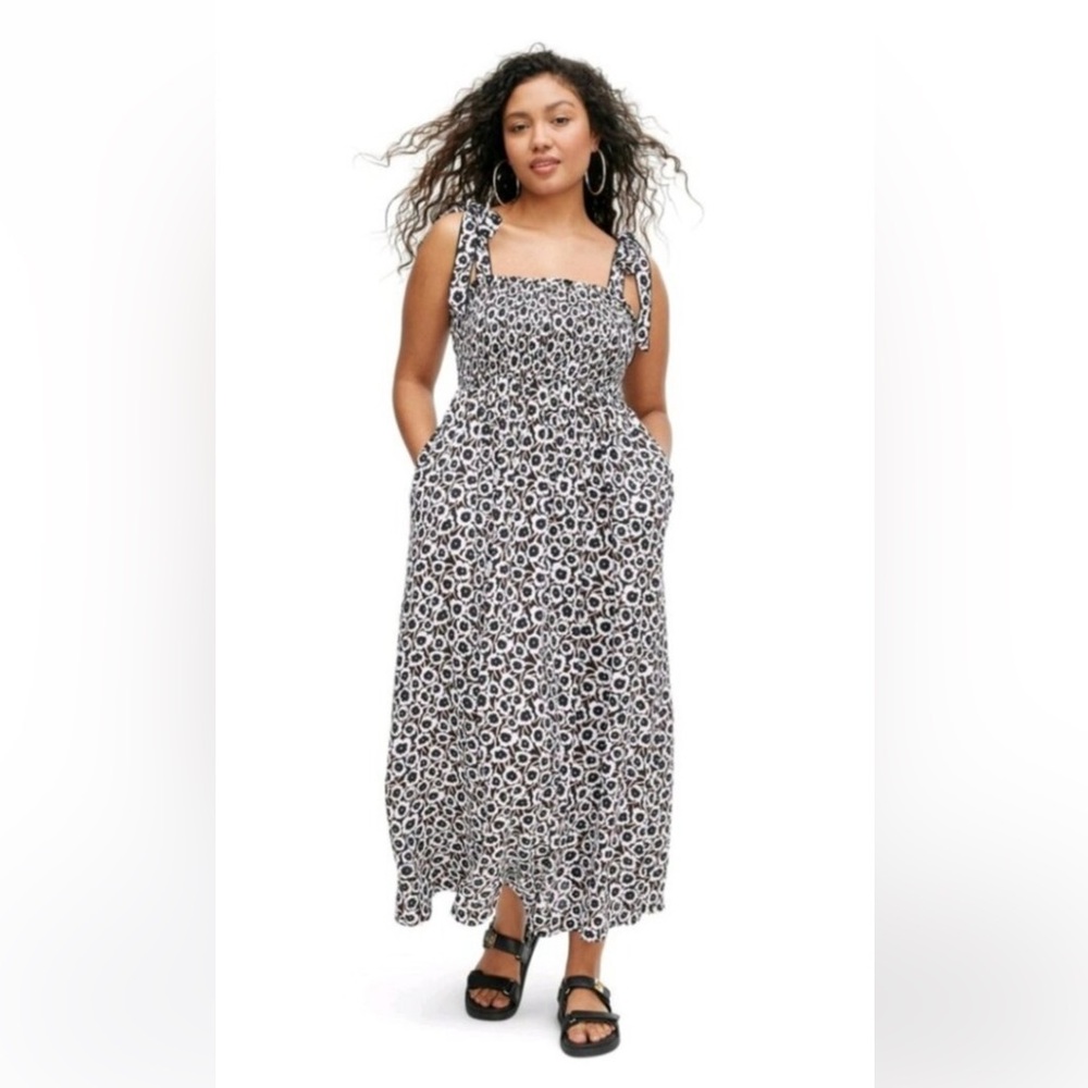 Diane Von Furstenberg for Target Black and White Floral Maxi Dress, Large (L)
